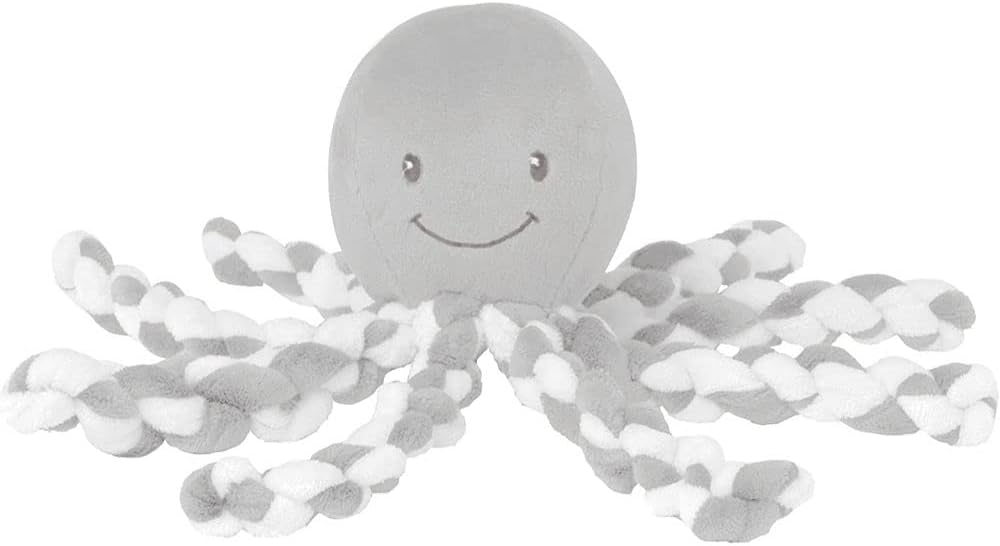 Игрушка мягкая Nattou Soft toy Lapidou Octopus Осьминог grey-white 879705